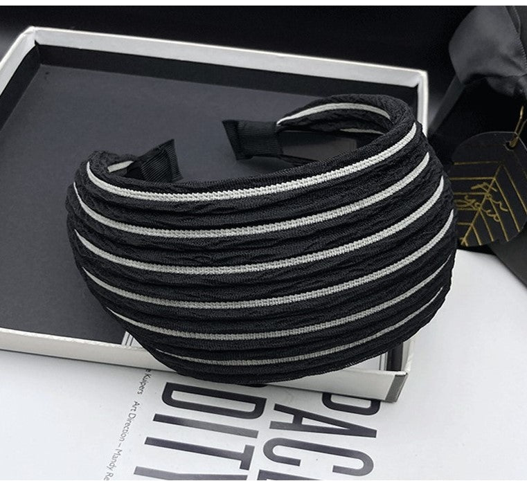 7cm wide striped black headband