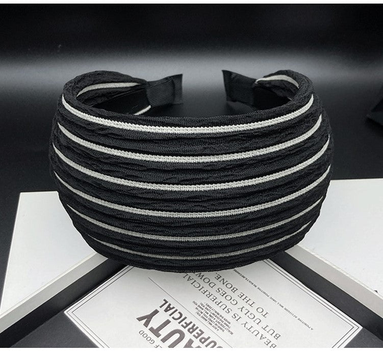 7cm wide striped black headband