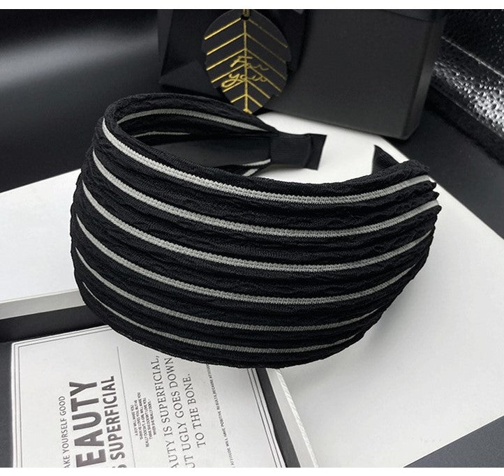 7cm wide striped black headband