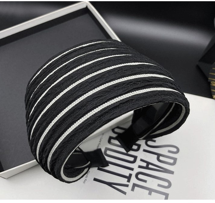 7cm wide striped black headband