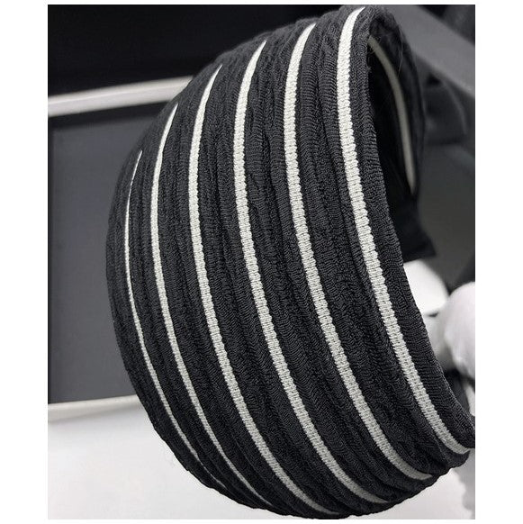 7cm wide striped black headband