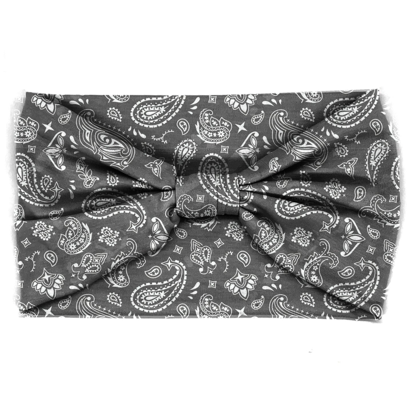 Paisley print knotted bandanna headband