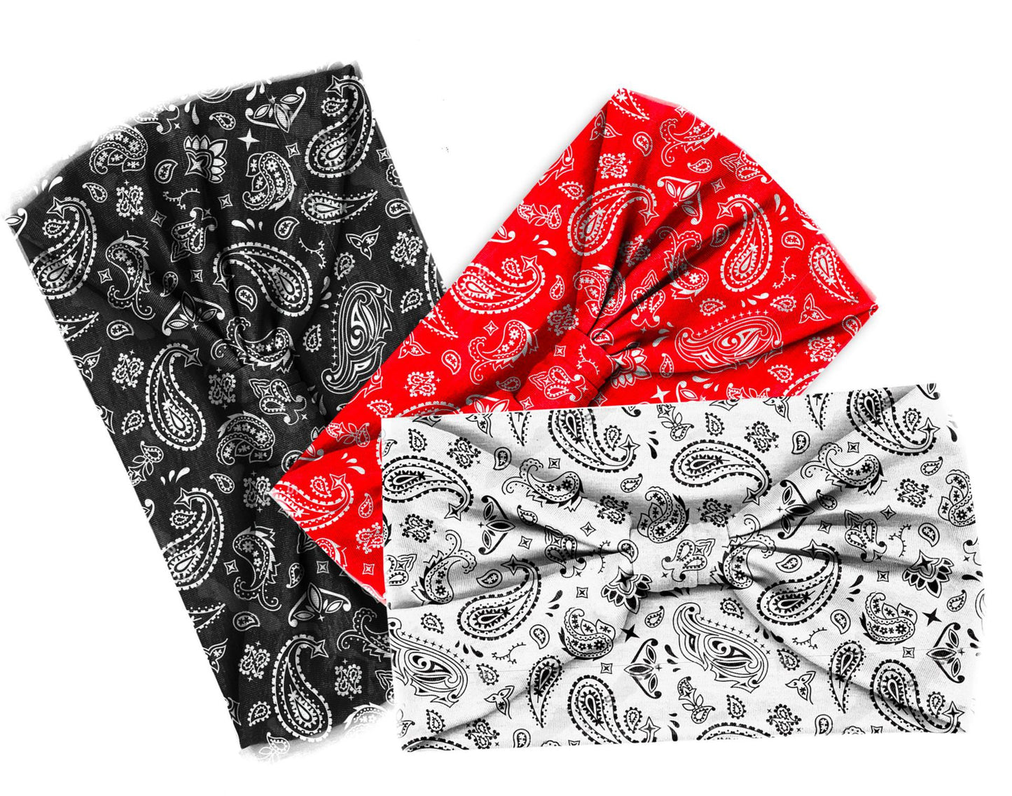 Paisley print knotted bandanna headband