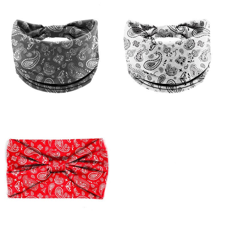 Paisley print knotted bandanna headband