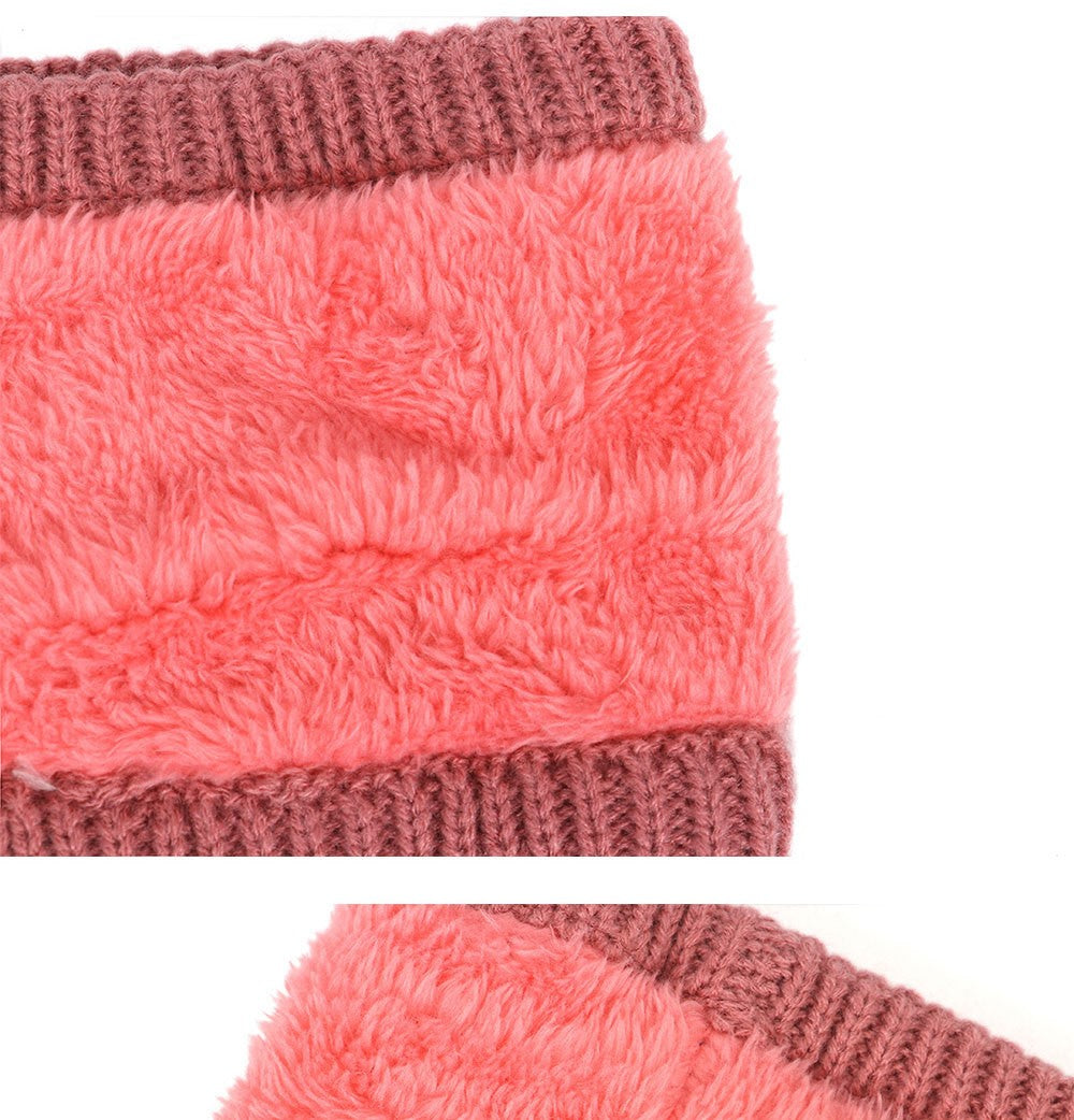 Fleece lined braids patterned loop knitted headband