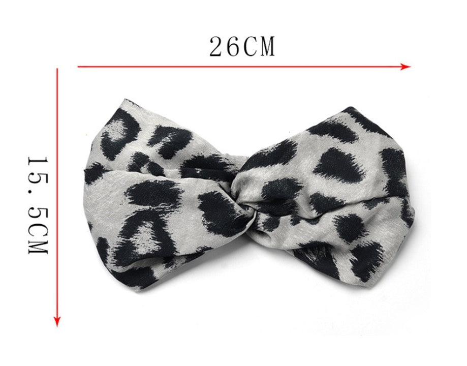Large leopard print elastic headband