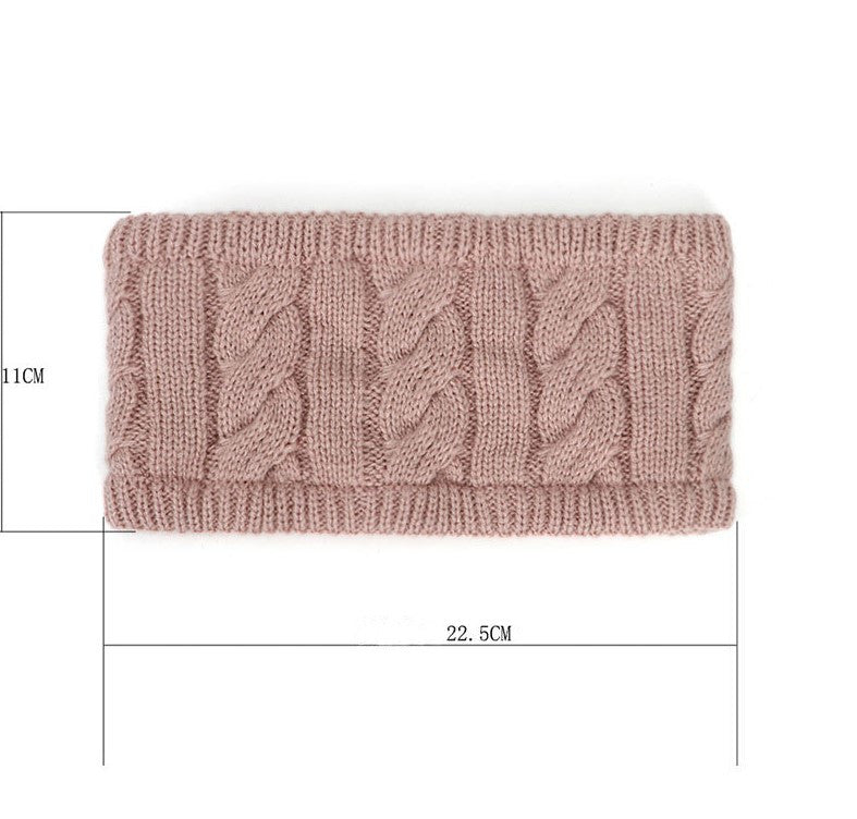 Fleece lined braids patterned loop knitted headband