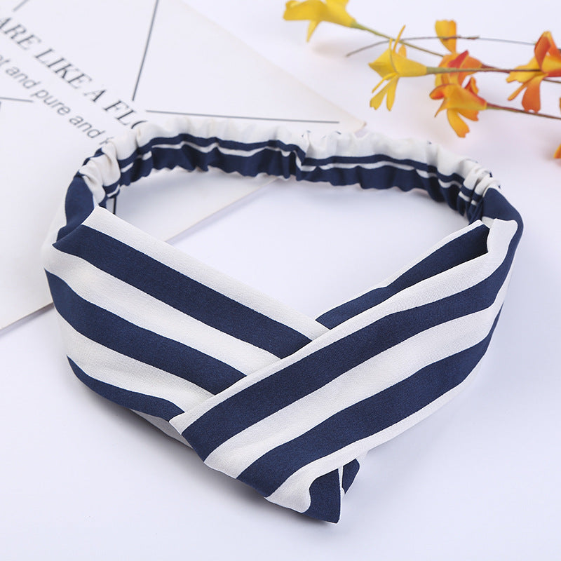 Strips patterned elastic headband