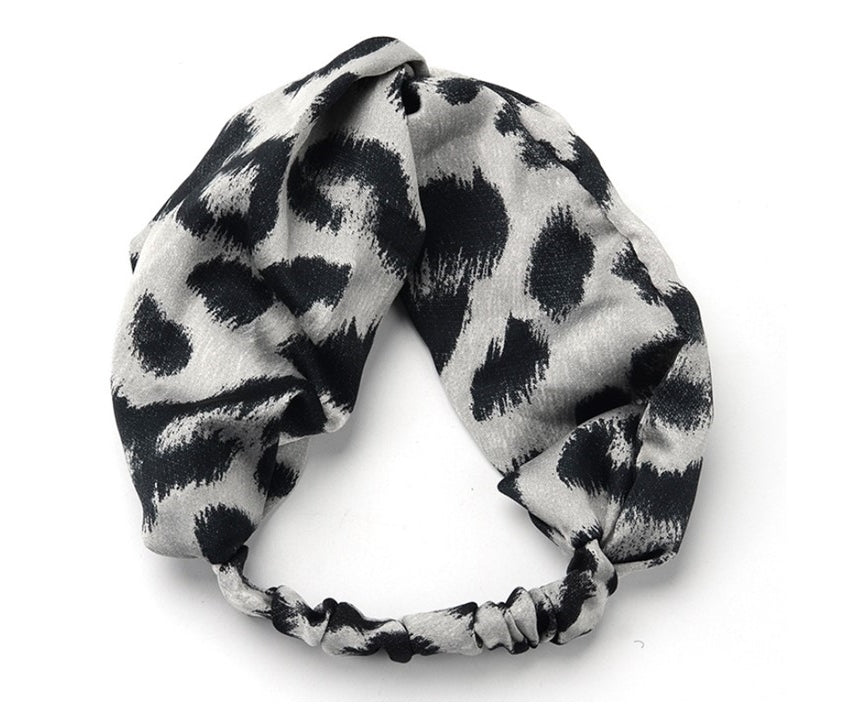 Large leopard print elastic headband