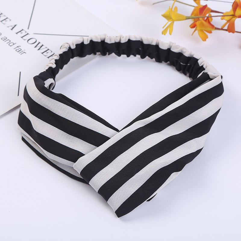 Strips patterned elastic headband
