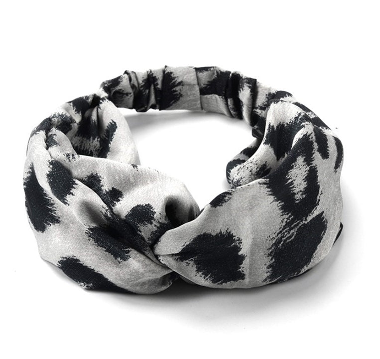 Large leopard print elastic headband