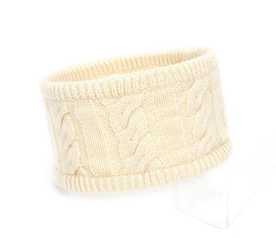 Fleece lined braids patterned loop knitted headband