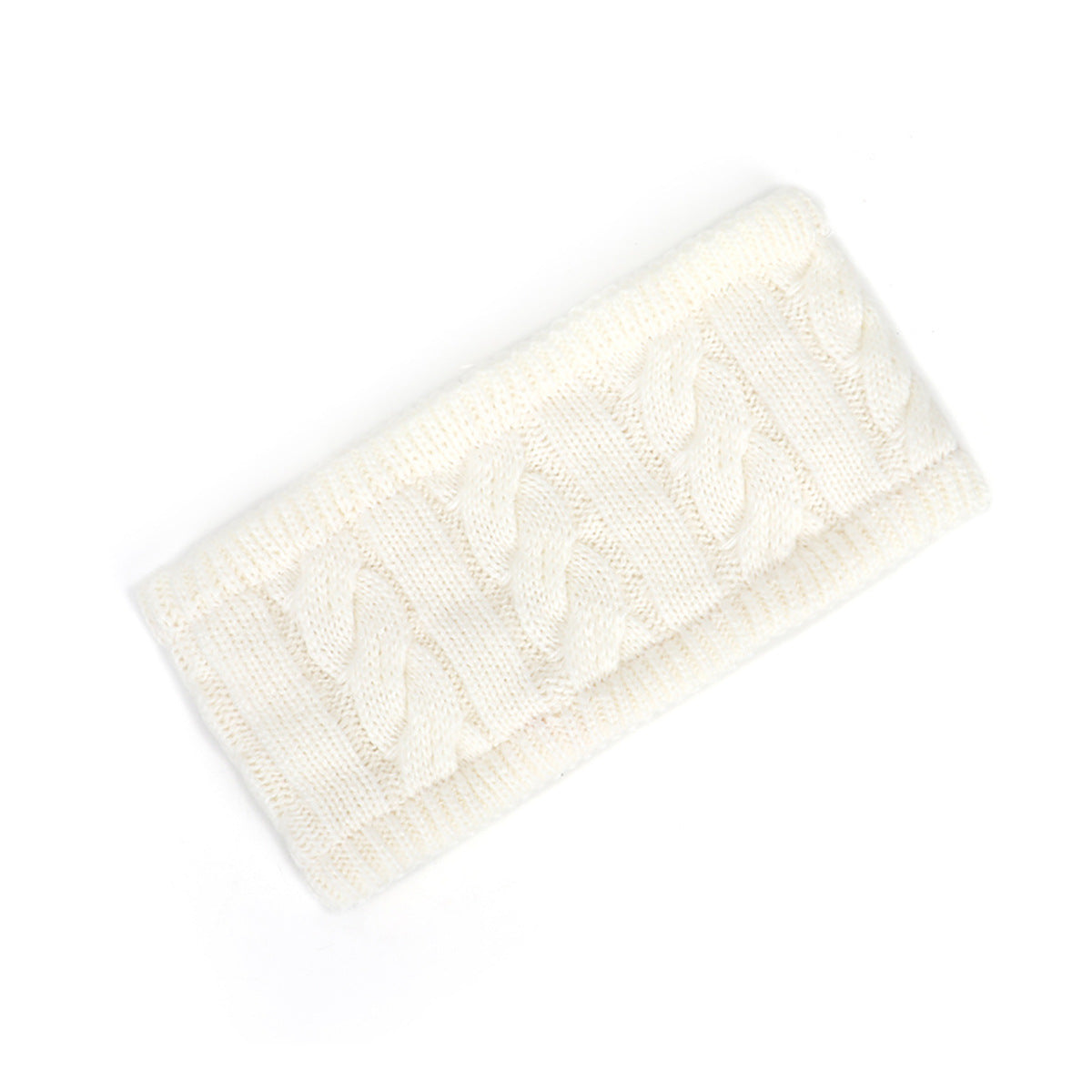 Fleece lined braids patterned loop knitted headband