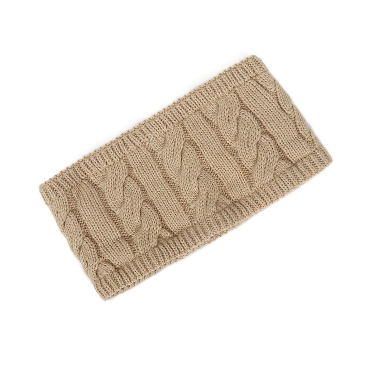 Fleece lined braids patterned loop knitted headband