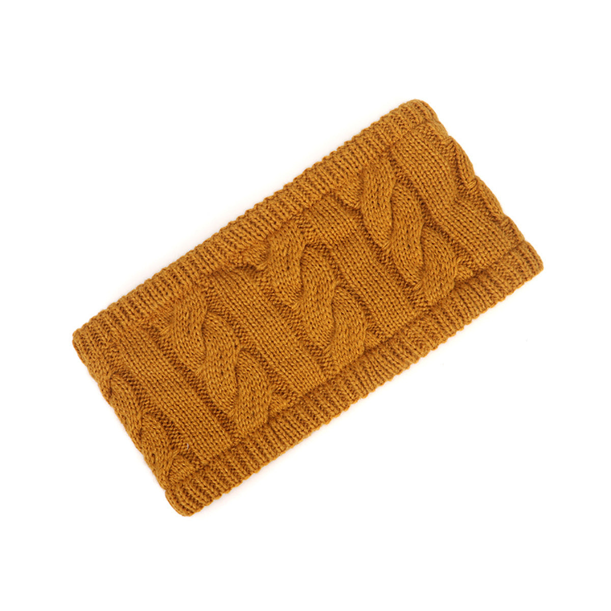 Fleece lined braids patterned loop knitted headband