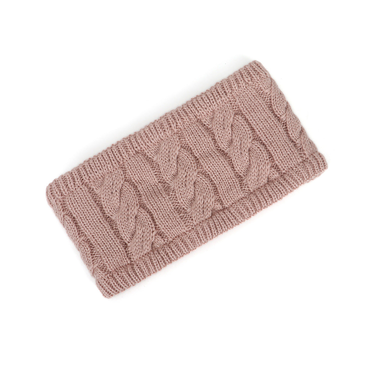 Fleece lined braids patterned loop knitted headband