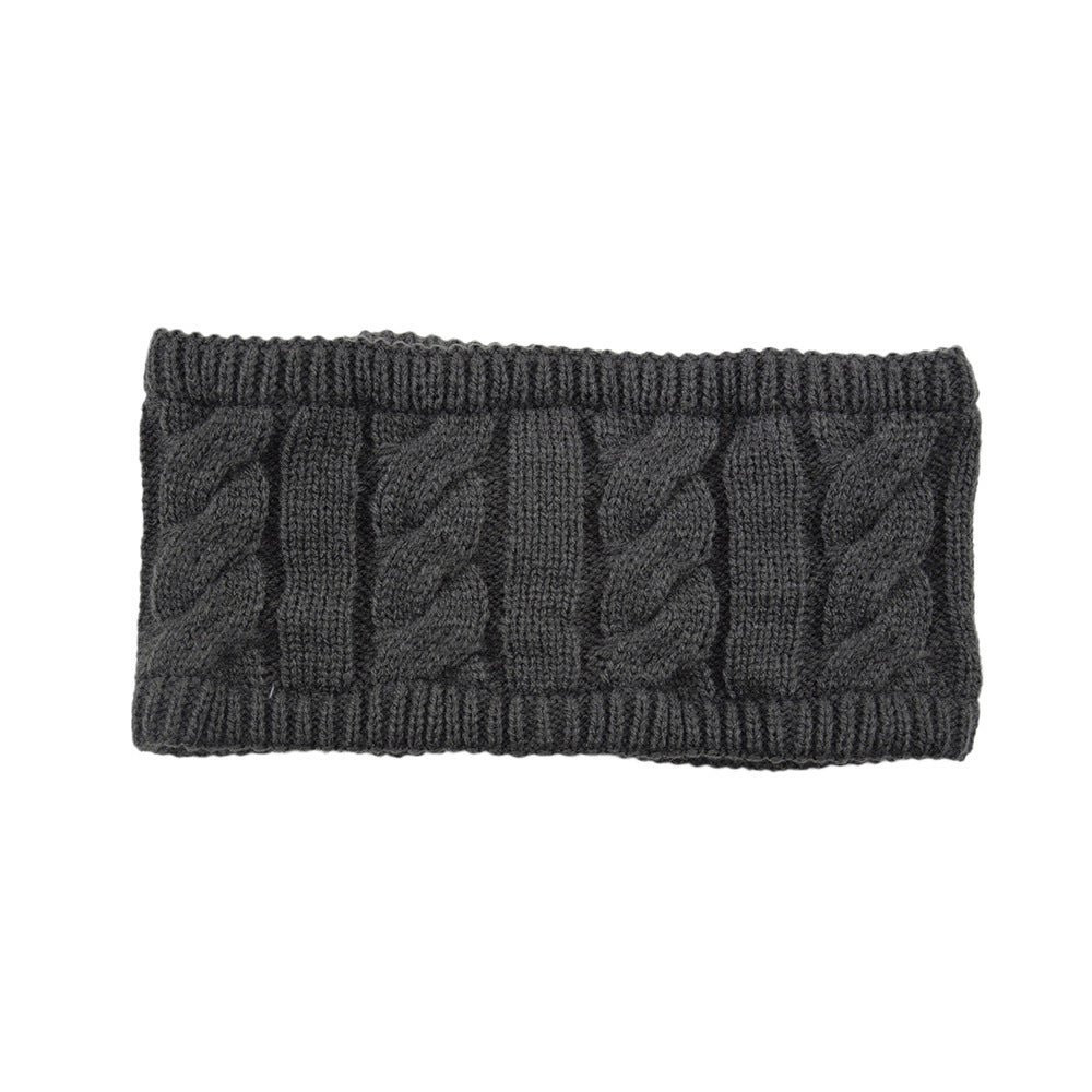 Fleece lined braids patterned loop knitted headband