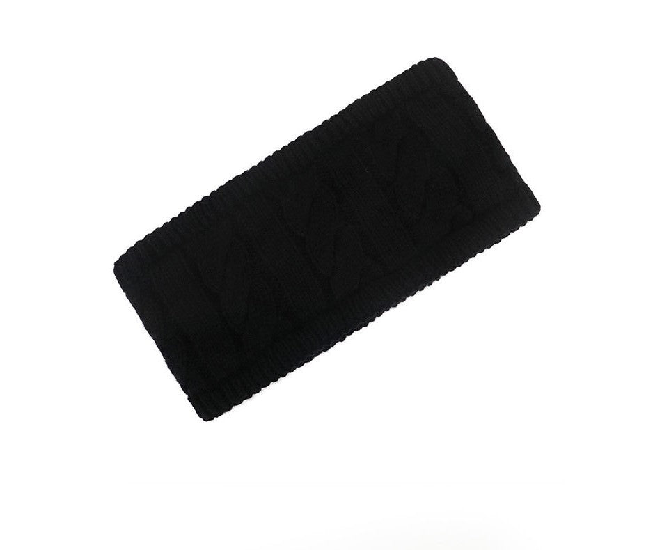 Fleece lined braids patterned loop knitted headband
