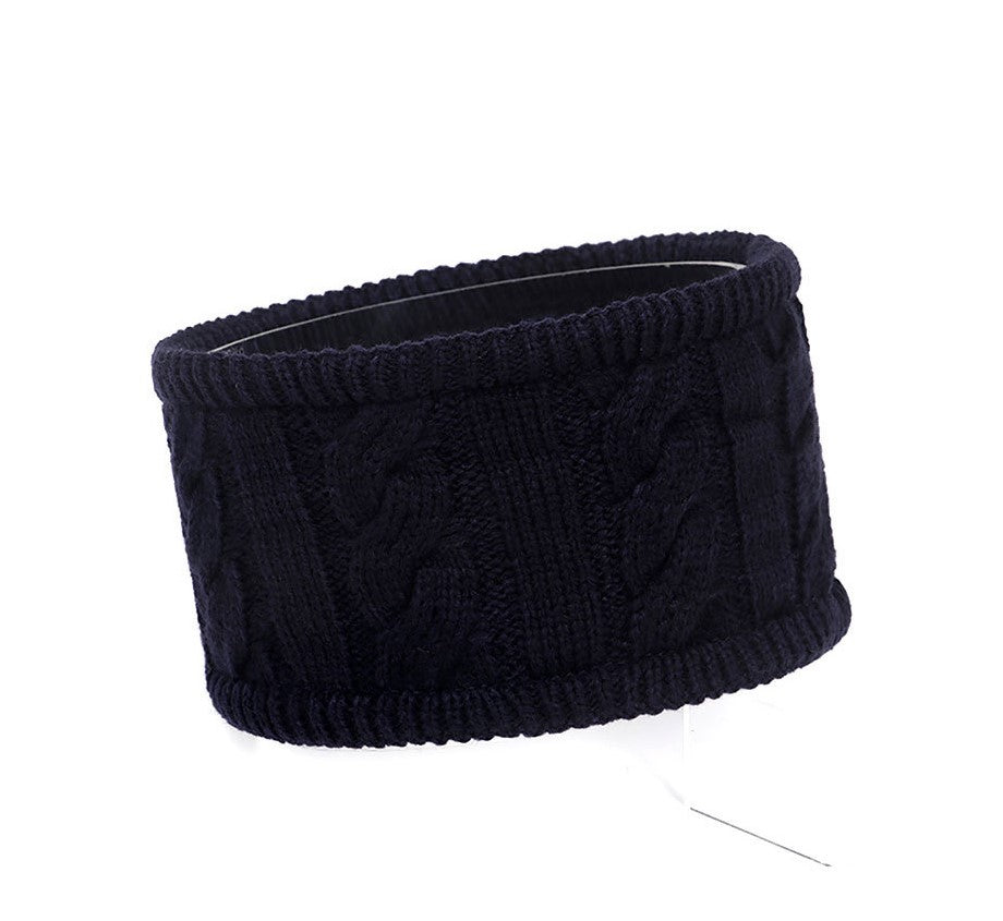 Fleece lined braids patterned loop knitted headband