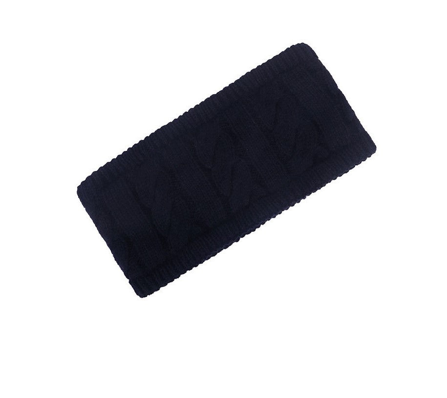 Fleece lined braids patterned loop knitted headband