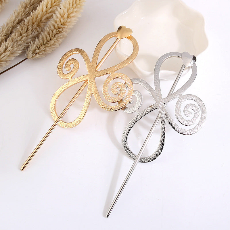 Metal floral hair stick
