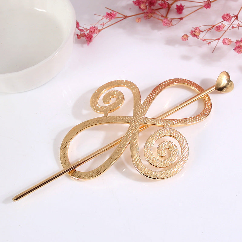 Metal floral hair stick