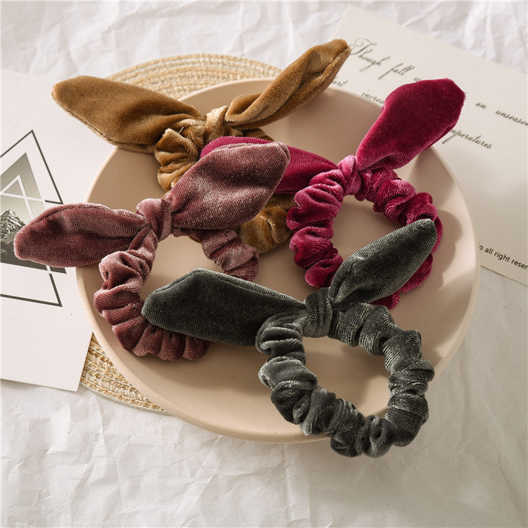 Velvet scrunchies with twist bow