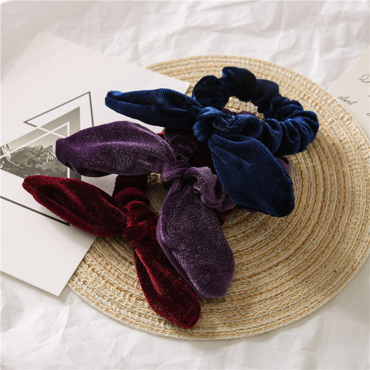 Velvet scrunchies with twist bow