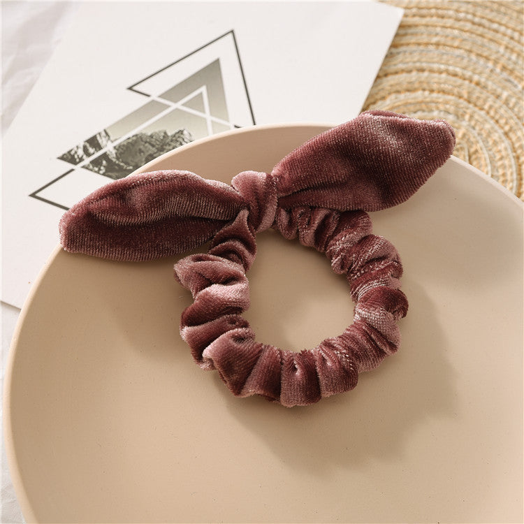 Velvet scrunchies with twist bow