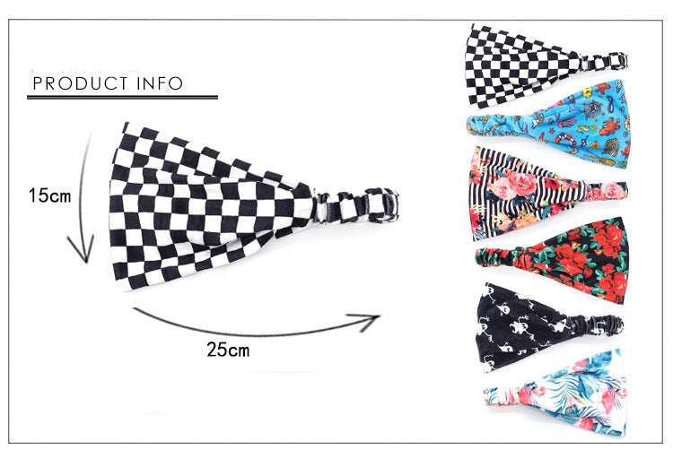 Printed velvet bandanna headband
