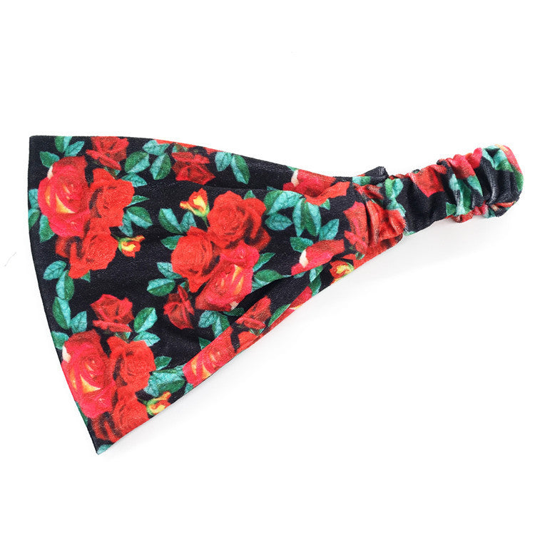 Printed velvet bandanna headband