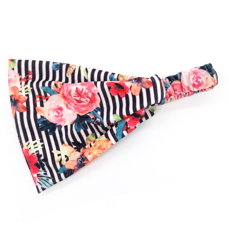 Printed velvet bandanna headband