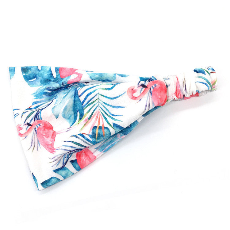 Printed velvet bandanna headband