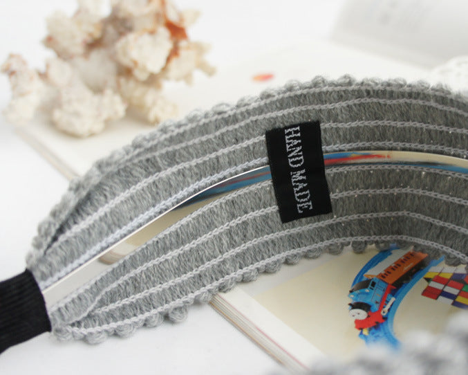Knitted clear-sequins extra-wide headband