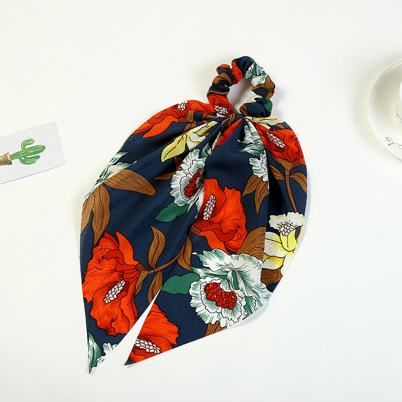 Floral chiffon scrunchies with scarf