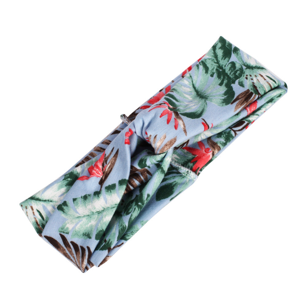 Tropical print turban headband
