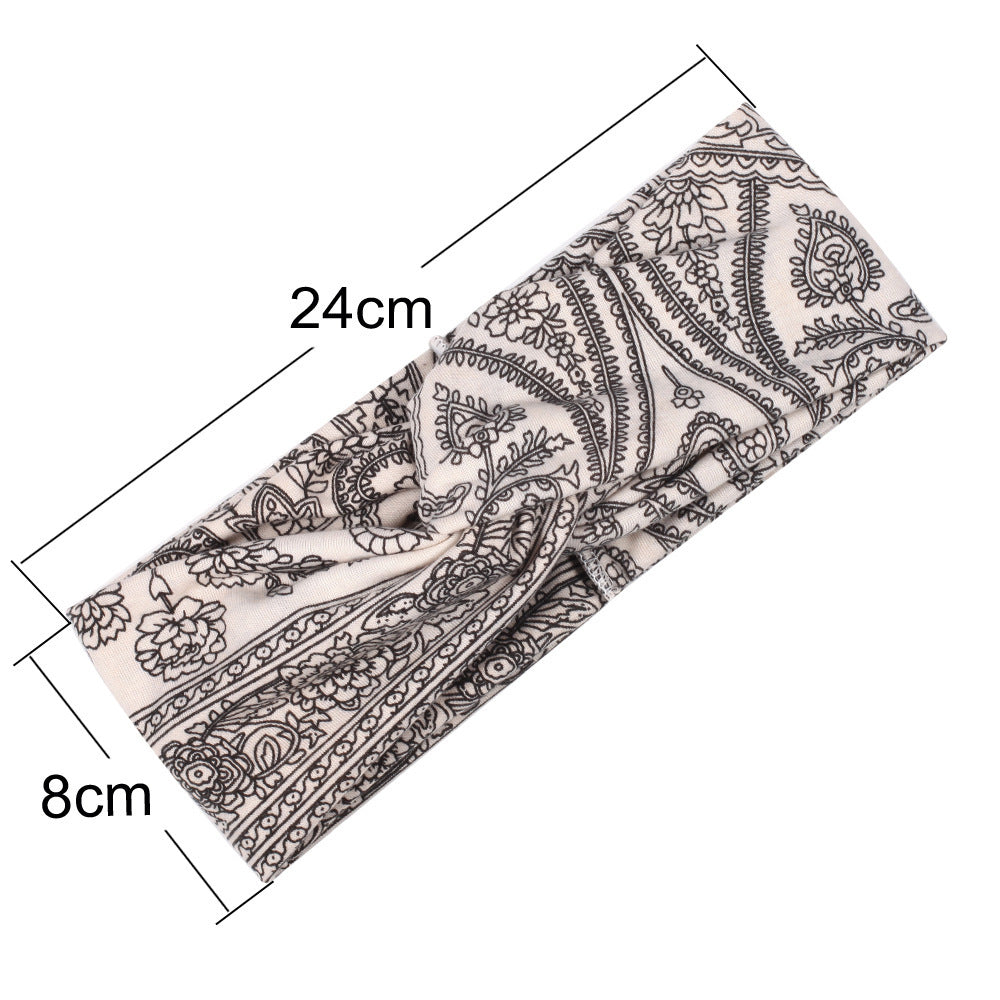 Bohemian style floral prints turban headband