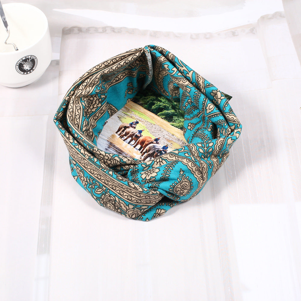 Bohemian style floral prints turban headband