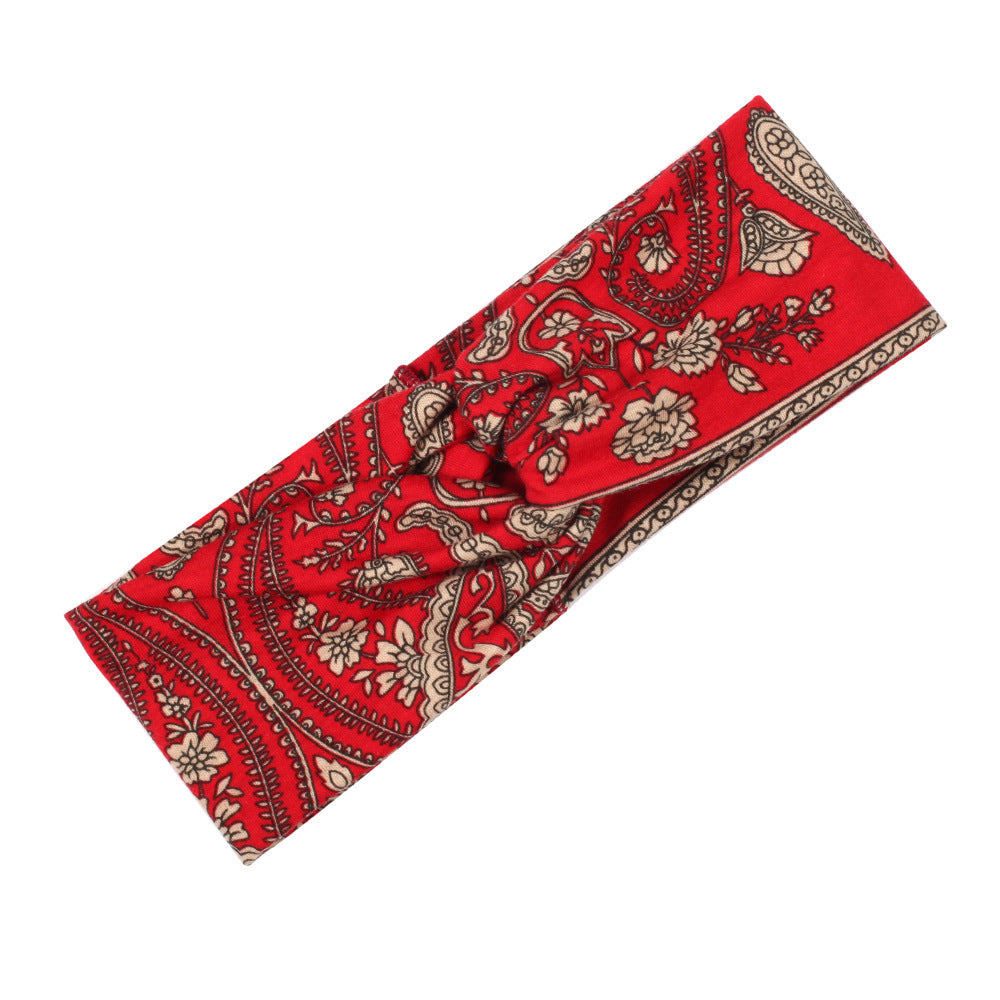 Bohemian style floral prints turban headband
