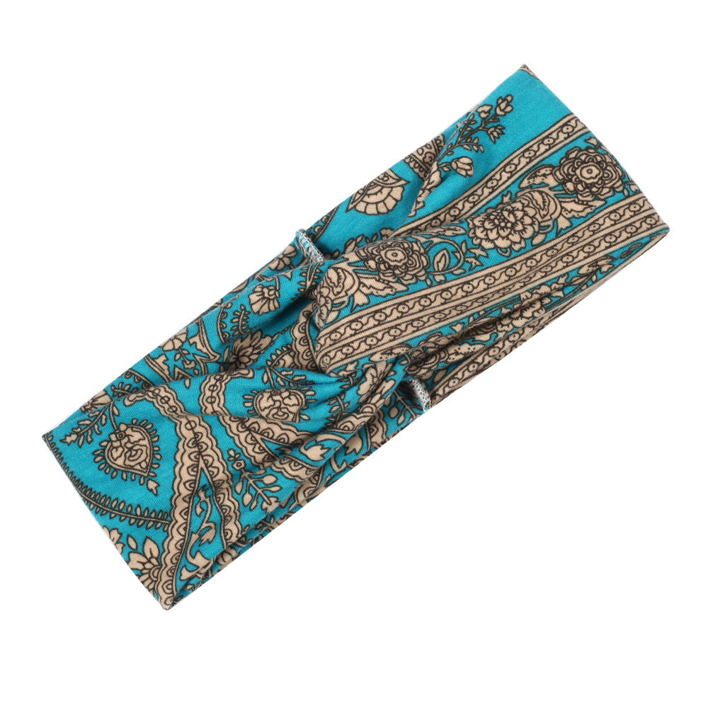 Bohemian style floral prints turban headband