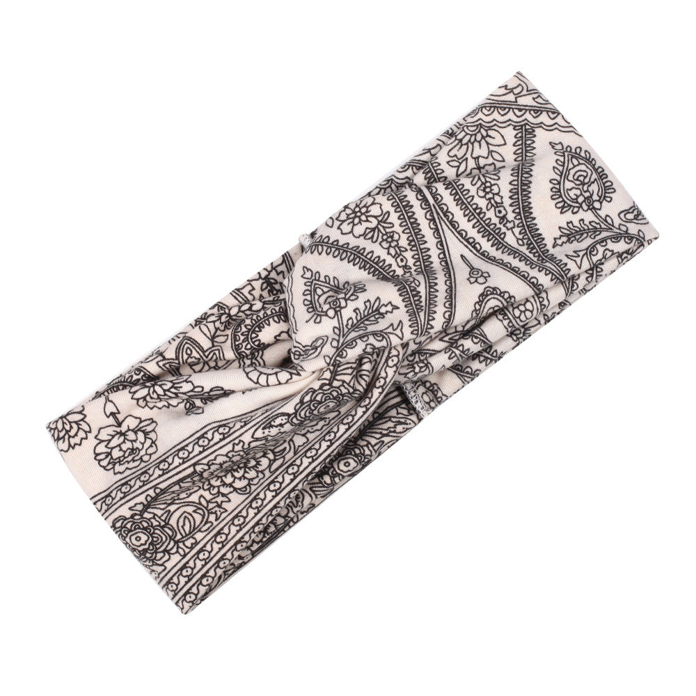 Bohemian style floral prints turban headband