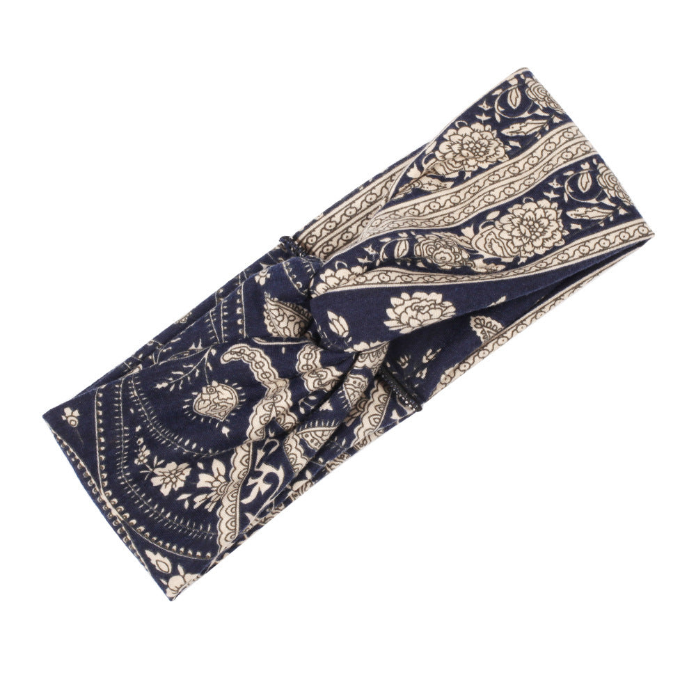 Bohemian style floral prints turban headband