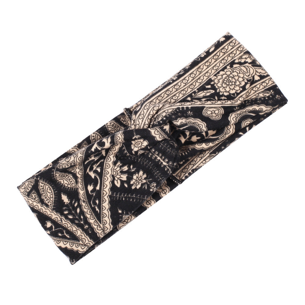Bohemian style floral prints turban headband