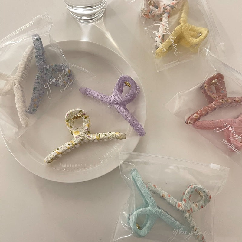 2-pack chiffon wrapped acrylic hair claw