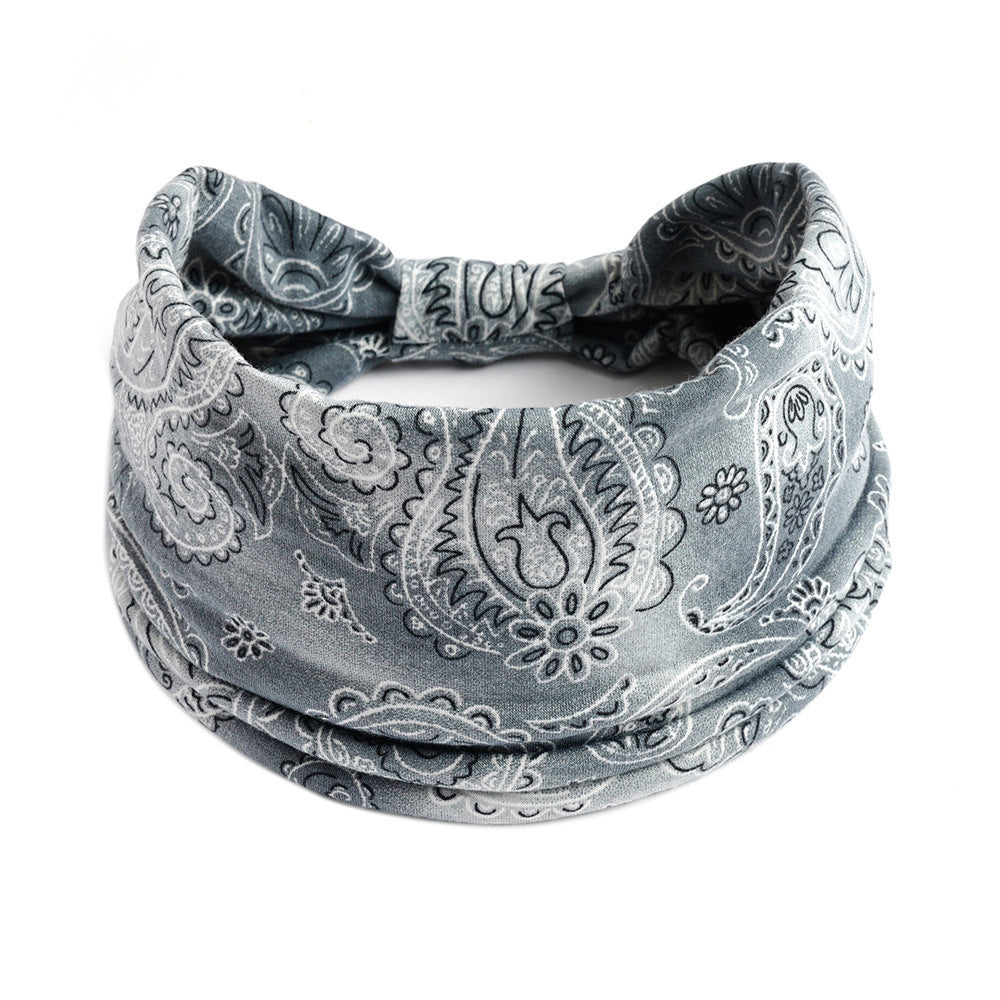 Tie-dye paisley print knotted bandanna headband