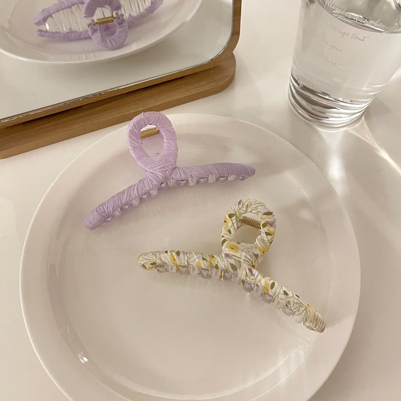 2-pack chiffon wrapped acrylic hair claw