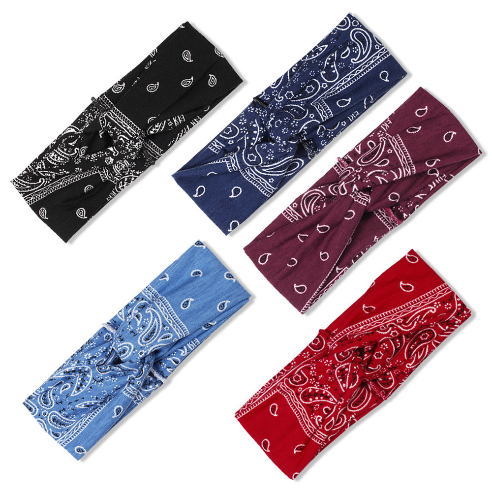 Paisley print turban headband