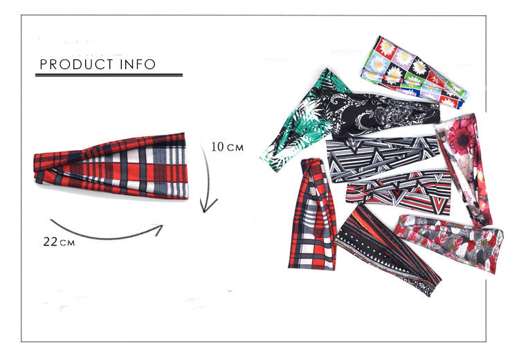 Soft cotton printed sporty bandanna headband