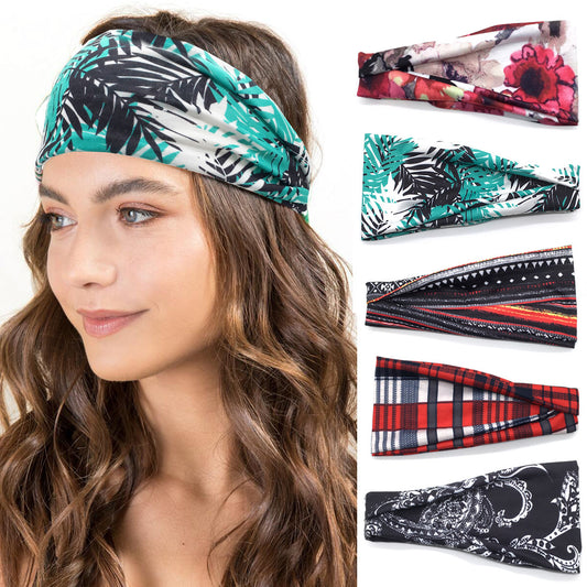 Soft cotton printed sporty bandanna headband