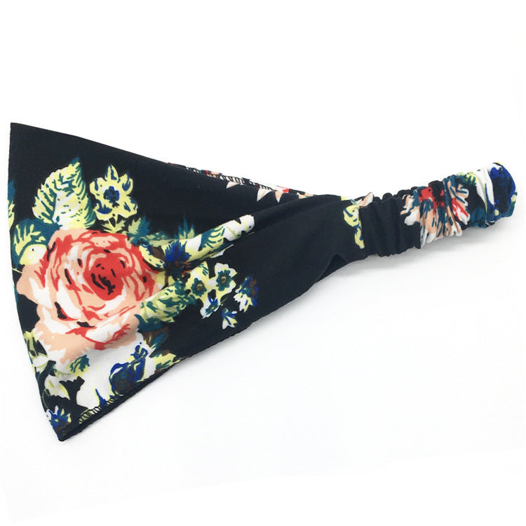 Printed thin cotton bandanna headband